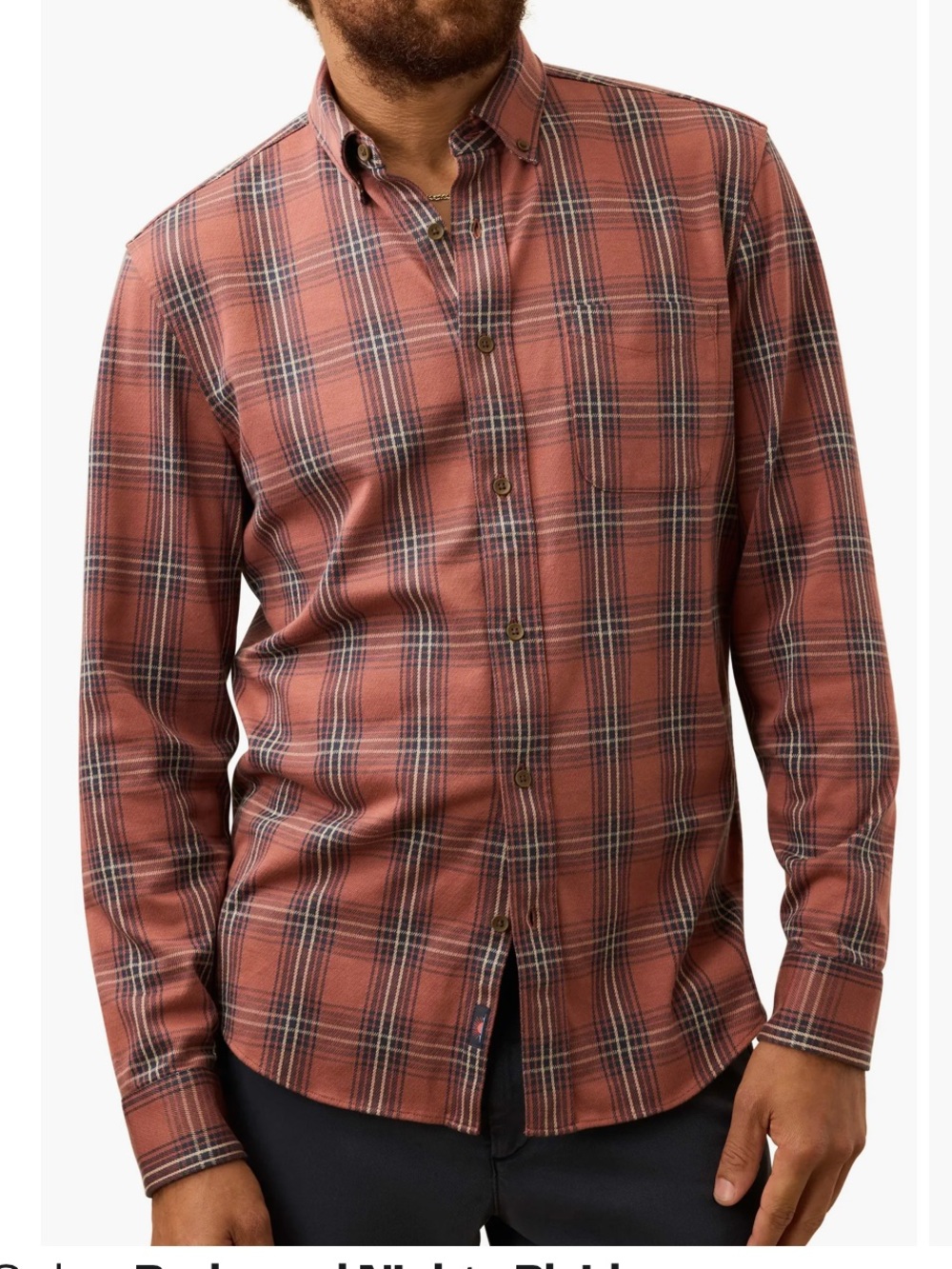 FAHERTY Coastline Knit Shirt Redwoods Nights Plaid Button Down Shirt, NWT